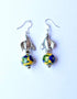 Metal Fish & Blue Pottery Earring (Yellow)